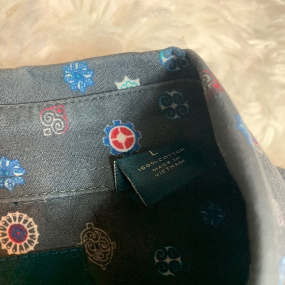 Perry Ellis Slim Fit Blue Shirt Size Large - Picture 4 of 9